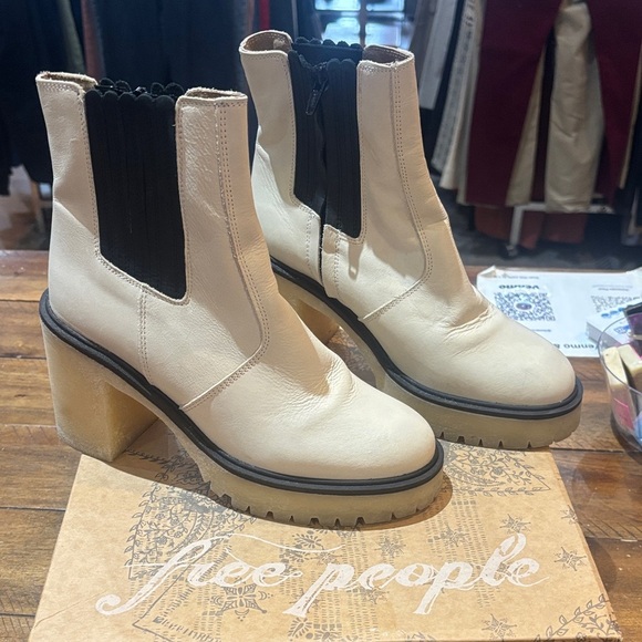 Free People Shoes - Free People Ivory Heeled Boots